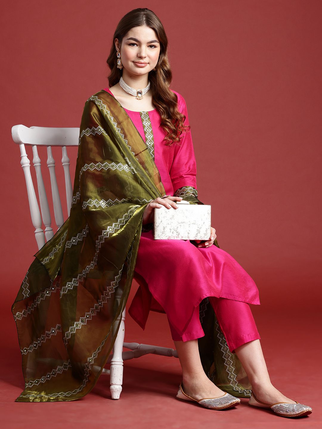 Anouk Regular Kurta with Trousers & With Dupatta