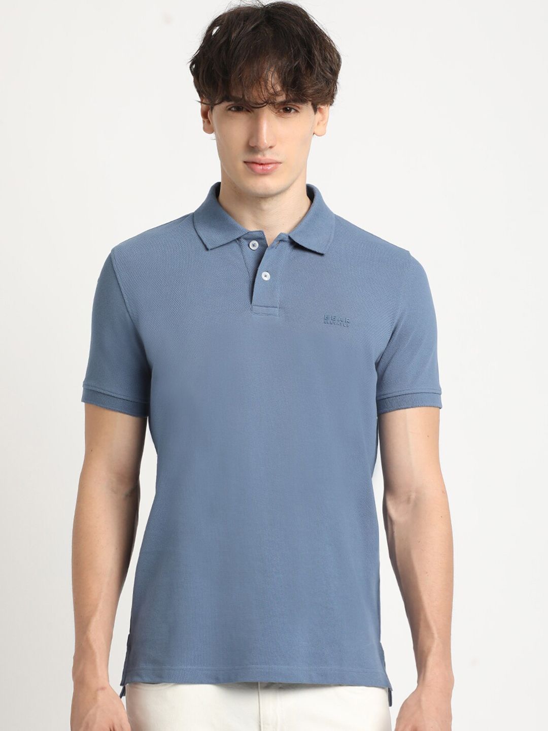 THE BEAR HOUSE Polo Collar Pure Cotton T-shirt