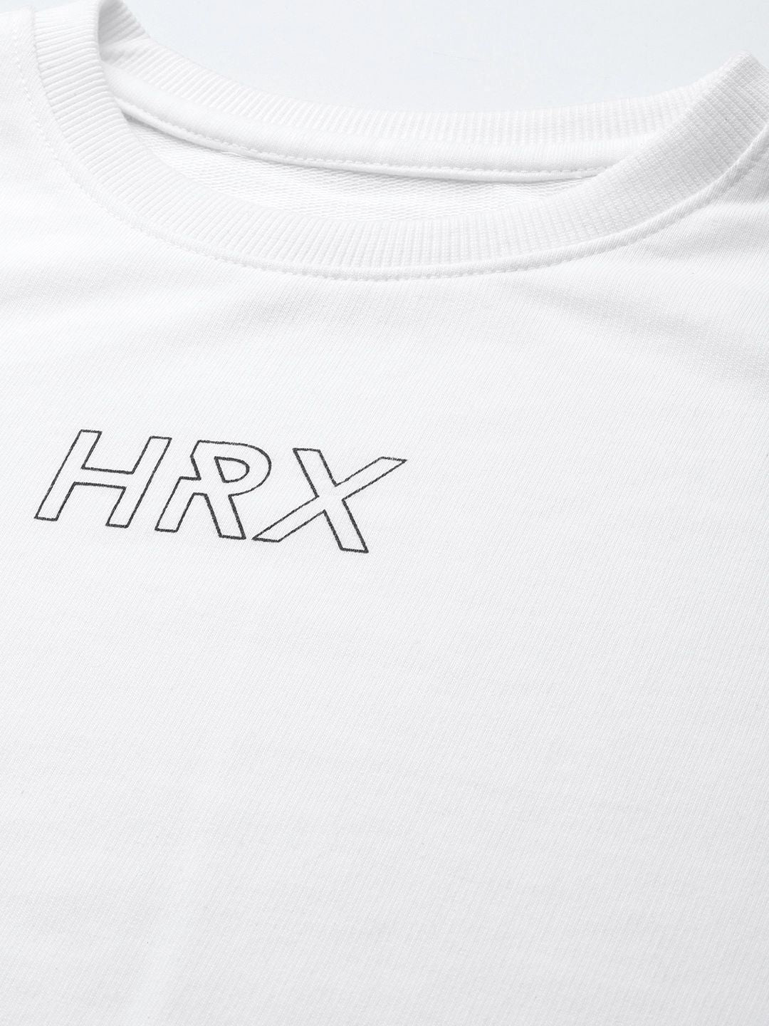 HRX by Hrithik Roshan Men White Brand Logo Printed  Sweatshirt