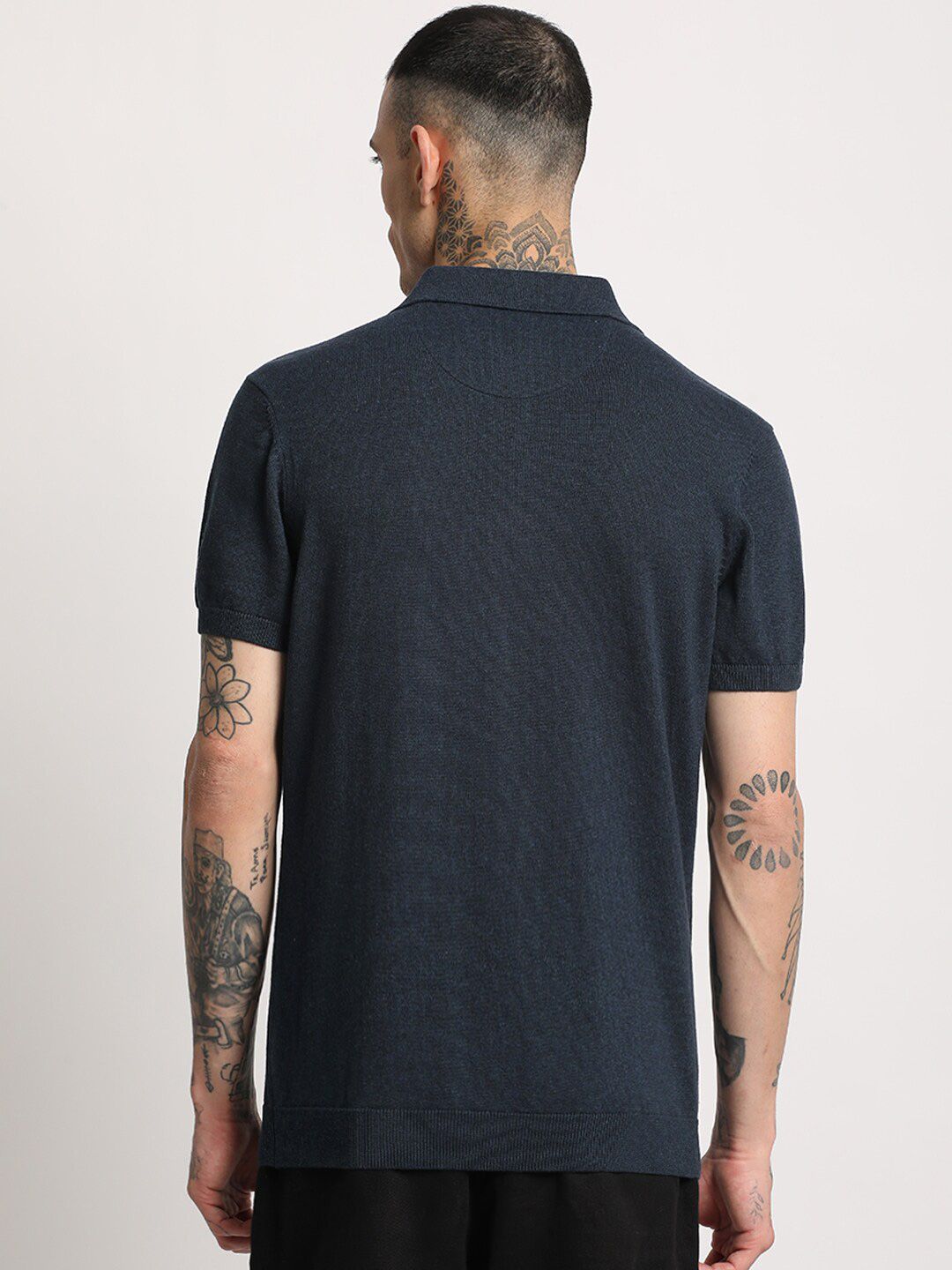 THE BEAR HOUSE Men Solid Slim Fit Cotton Polo Collar T-Shirt