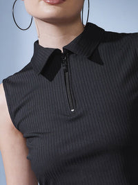 STREET 9 Self-Striped Crop Top