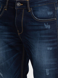 Being Human Men Slim Fit Low Distress Heavy Fade Jeans