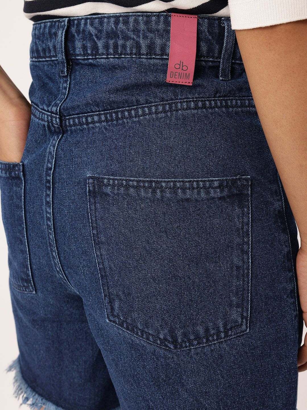 DressBerry Women Urban Vibe Frayed Denim Shorts