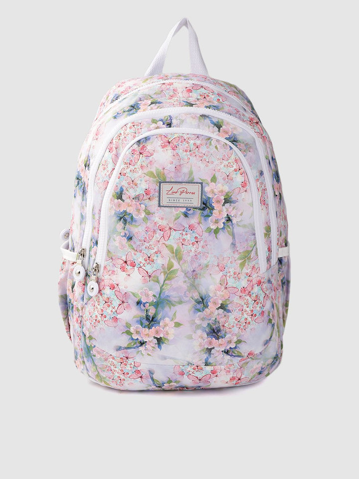 Lino Perros Women Purple & Pink Floral Print 13 Inch Laptop Backpack