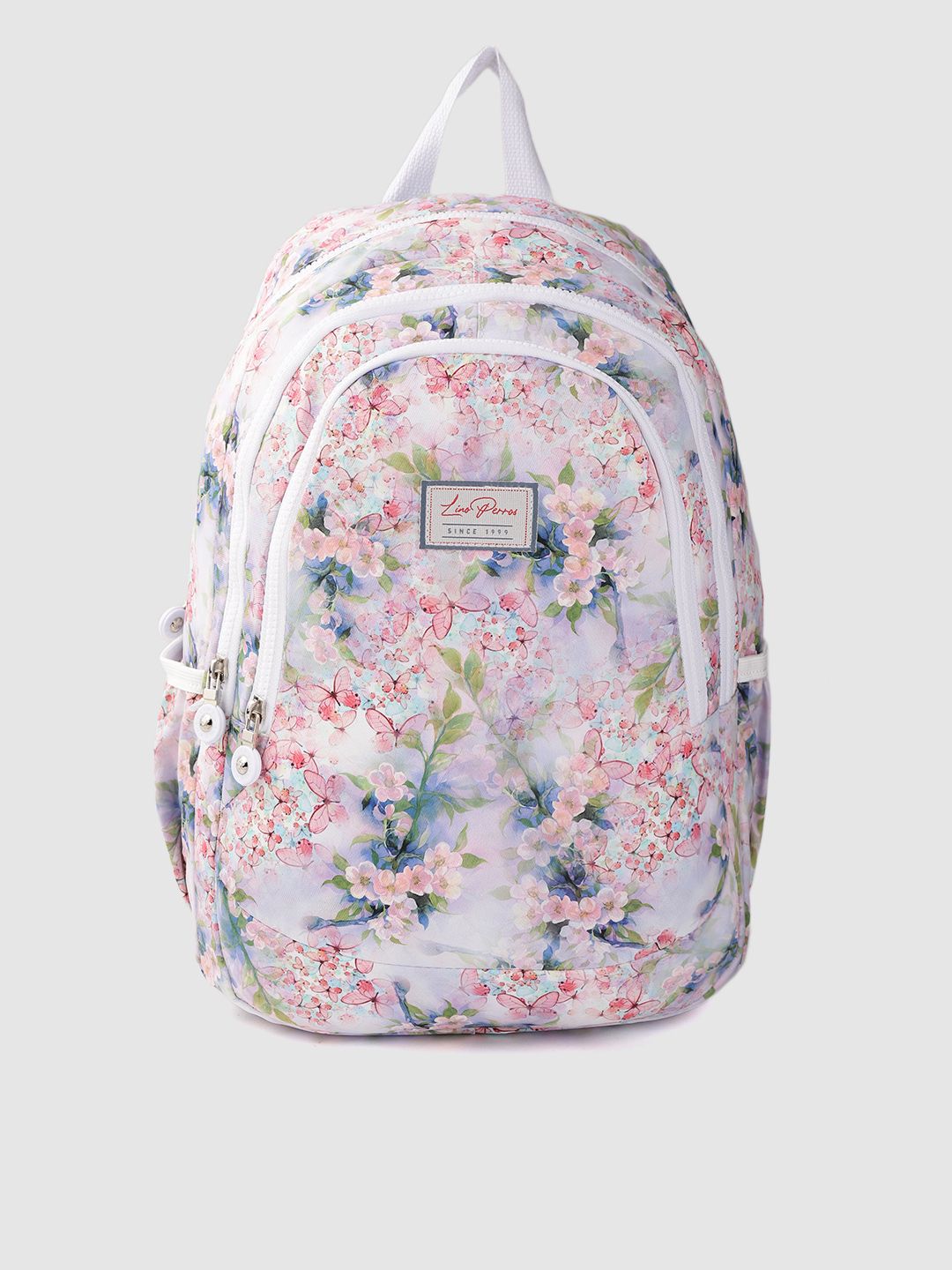 Lino Perros Women Purple & Pink Floral Print 13 Inch Laptop Backpack
