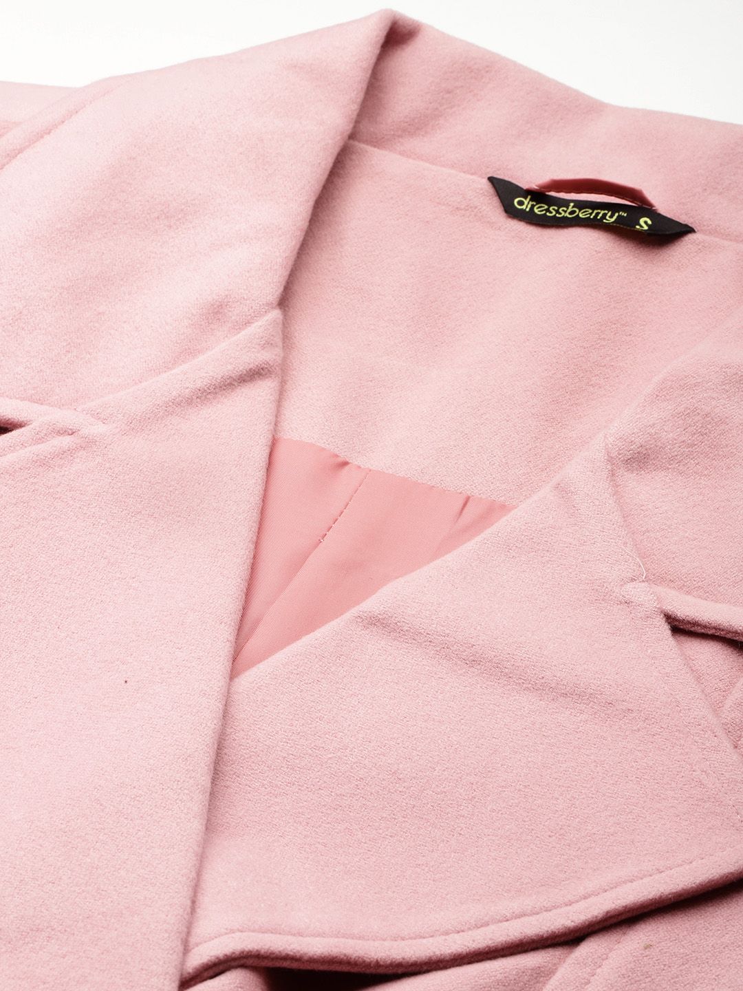 DressBerry Notched Lapel Collar Longline Overcoat