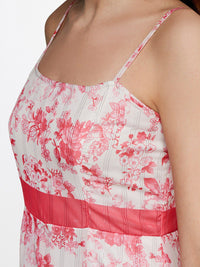 AND Floral Shoulder Strap Smocked Maxi Dress