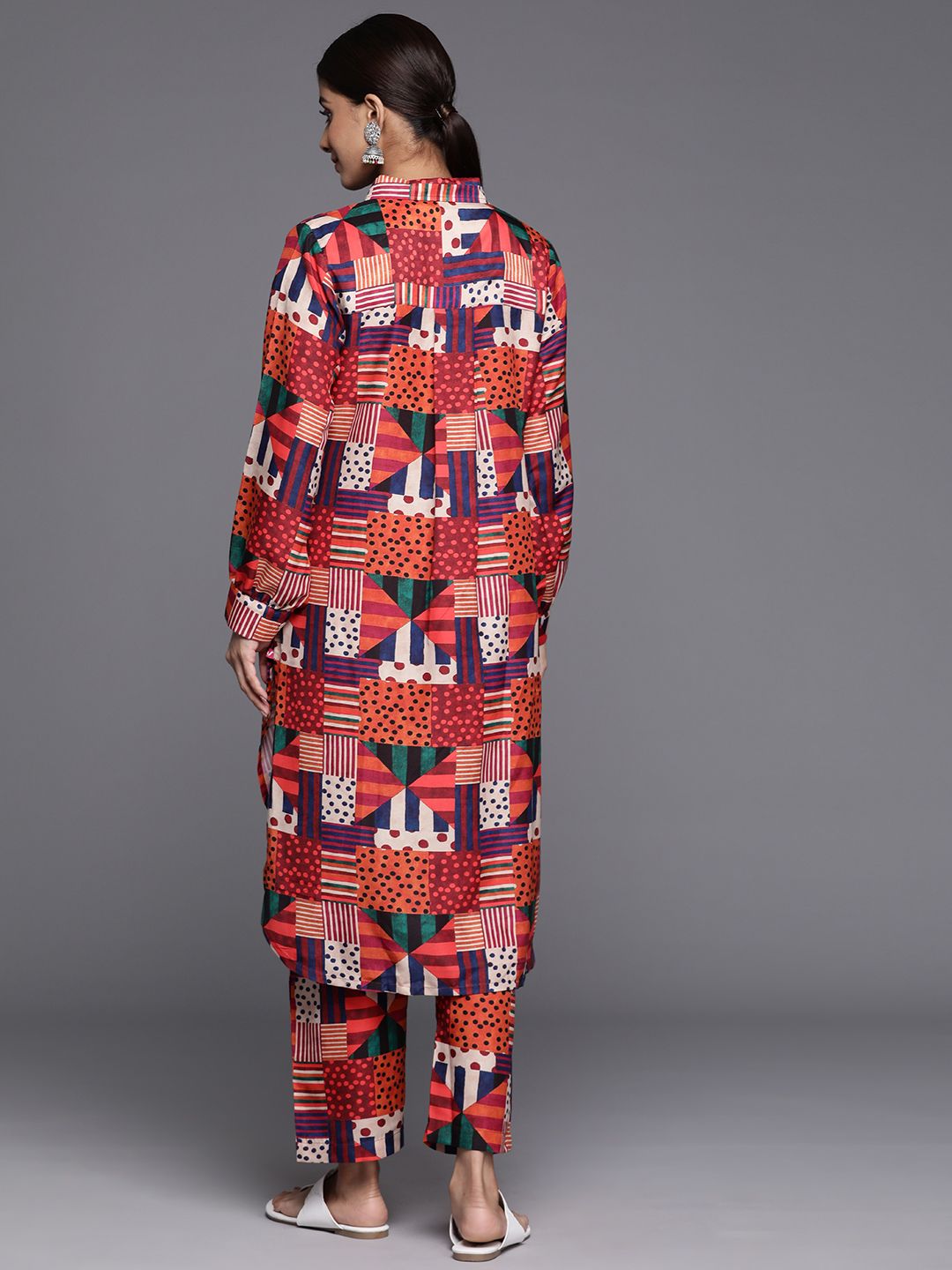 Varanga Printed Shirt Collar Kurta with Trousers