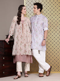 House of Pataudi Floral Printed Jashn Kurta