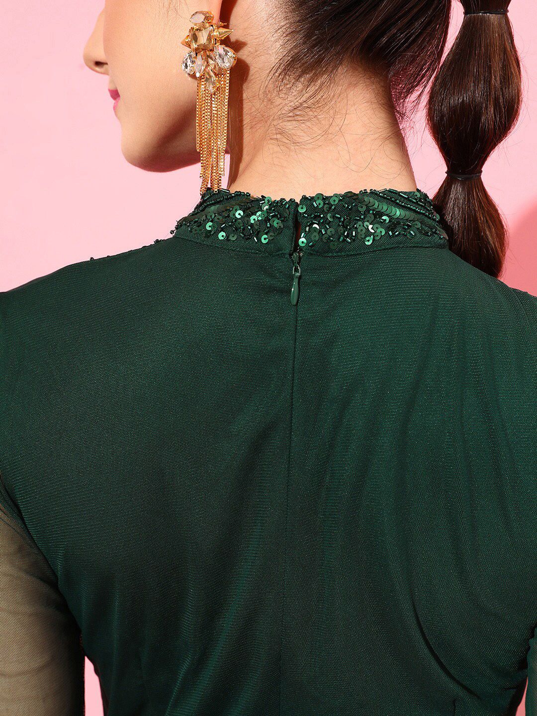 STREET 9 Women Stunning Green Solid Dress