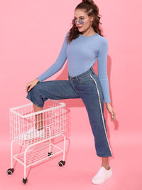 STREET 9 Women Blue Solid Pullover