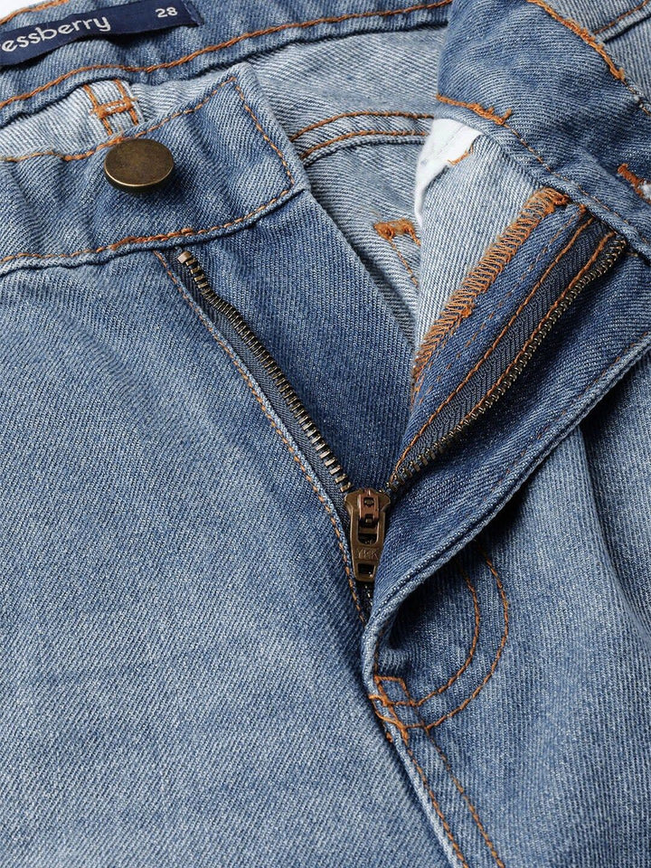 DressBerry Women Blue Skinny Fit Mid-Rise Mildly Distressed Stretchable Jeans