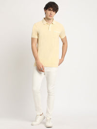 THE BEAR HOUSE Men's Solid Regular Fit Polo T-shirt