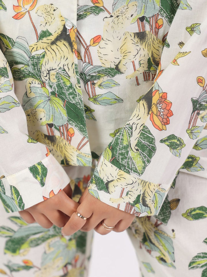 SANSKRUTIHOMES Women Floral  Printed Pure Cotton Night suit