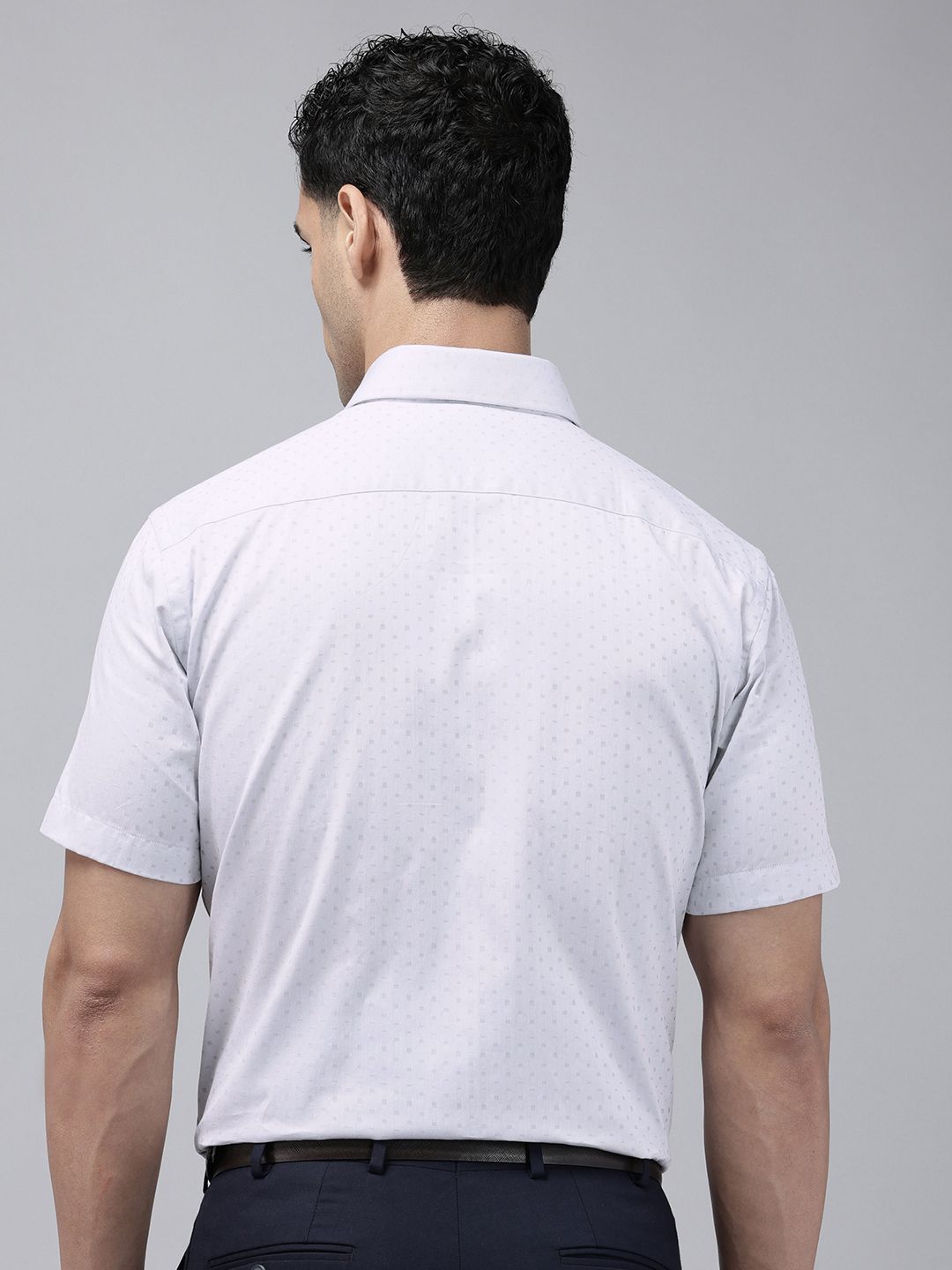 Park Avenue Geometric Self Design Pure Cotton Formal Shirt