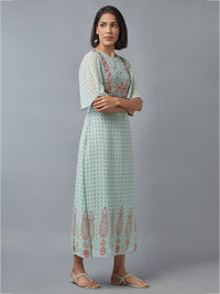 W Green Ethnic Maxi Dress