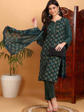 KALINI Ethnic Motifs Printed Kurta & Trousers With Dupatta