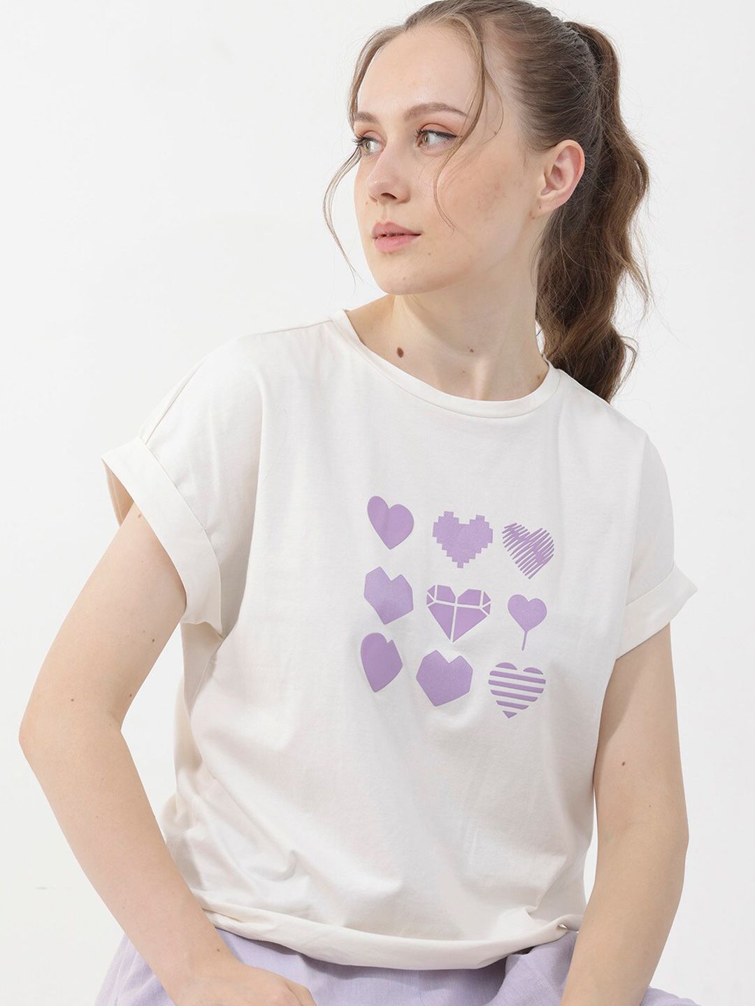 RAREISM Conversational Printed Extended Sleeves T-shirt