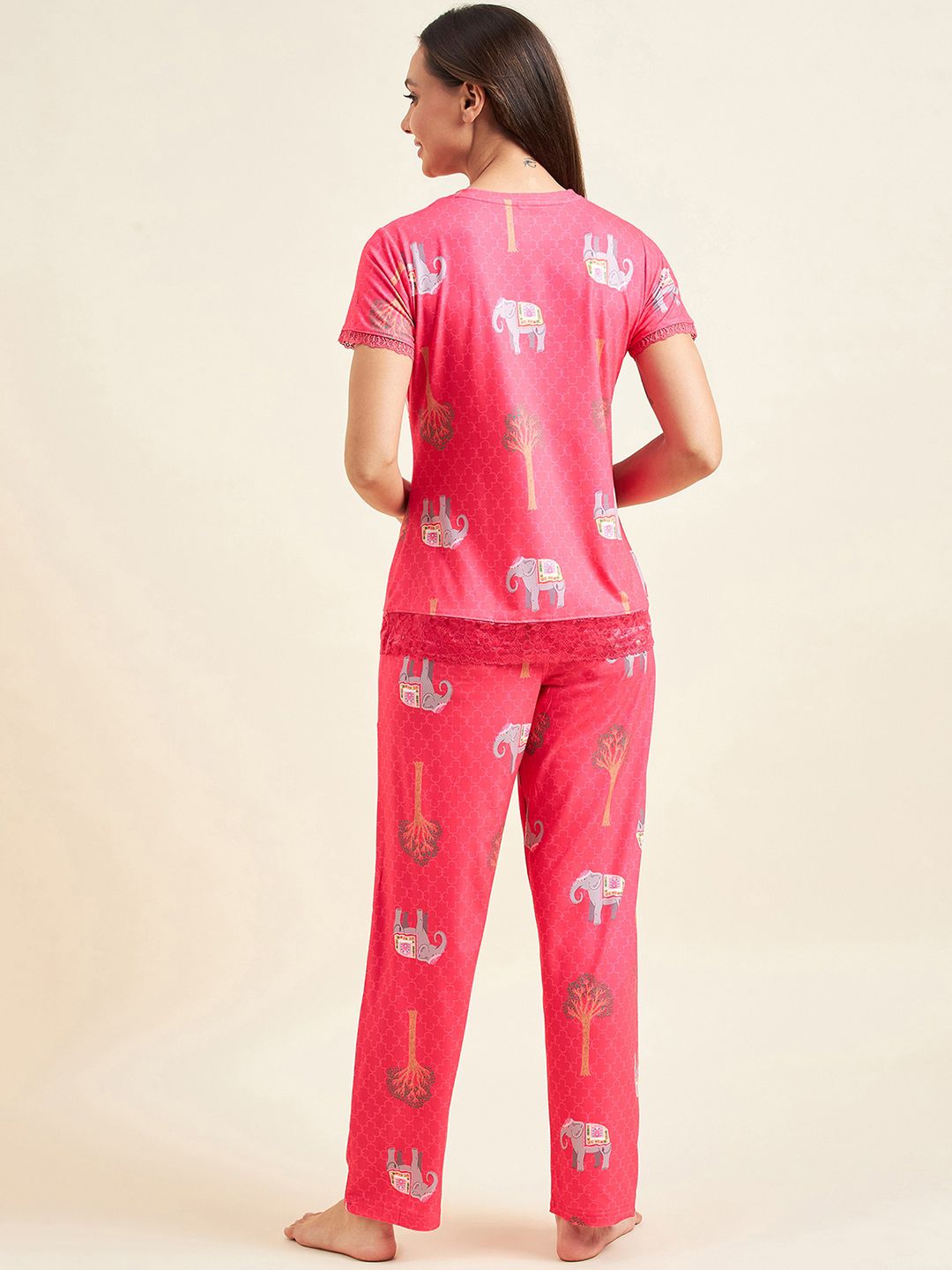 Sweet Dreams Pink Graphic Printed T-shirt With Pyjamas