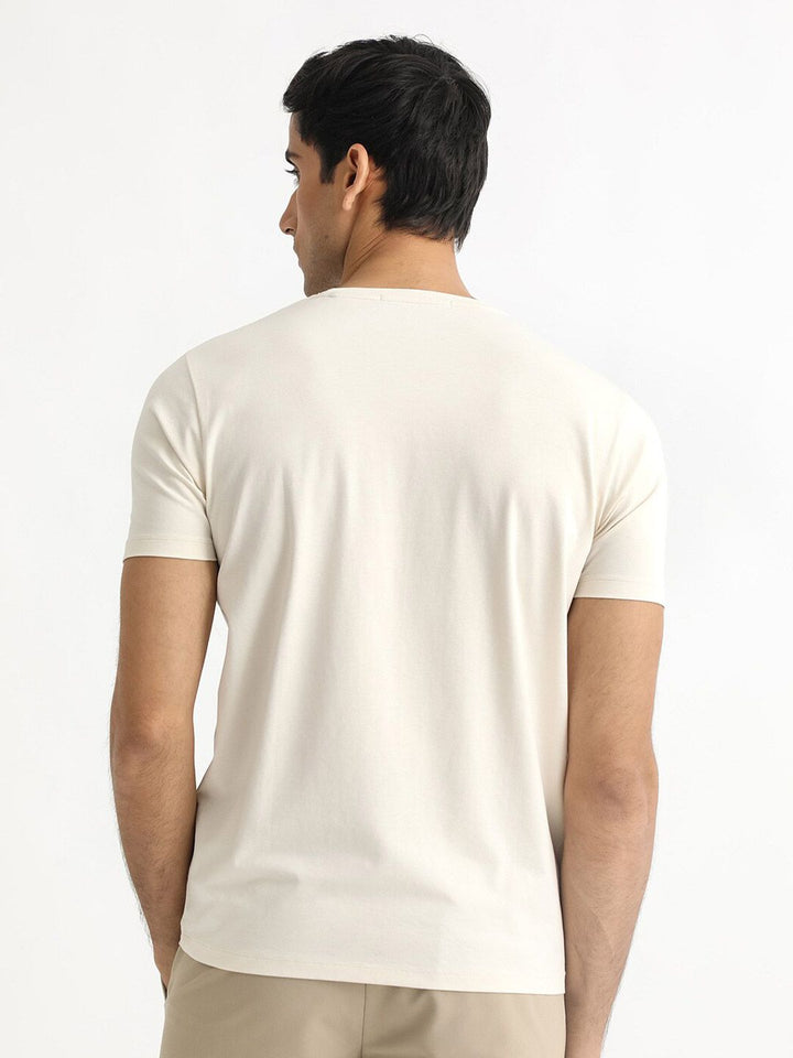 RARE RABBIT Men Hats Graphic Printed Round Neck Slim Fit Cotton T-Shirt