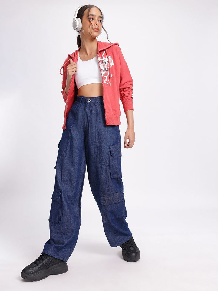 DressBerry Women Loose & Lively Cargo Style Baggy Jeans