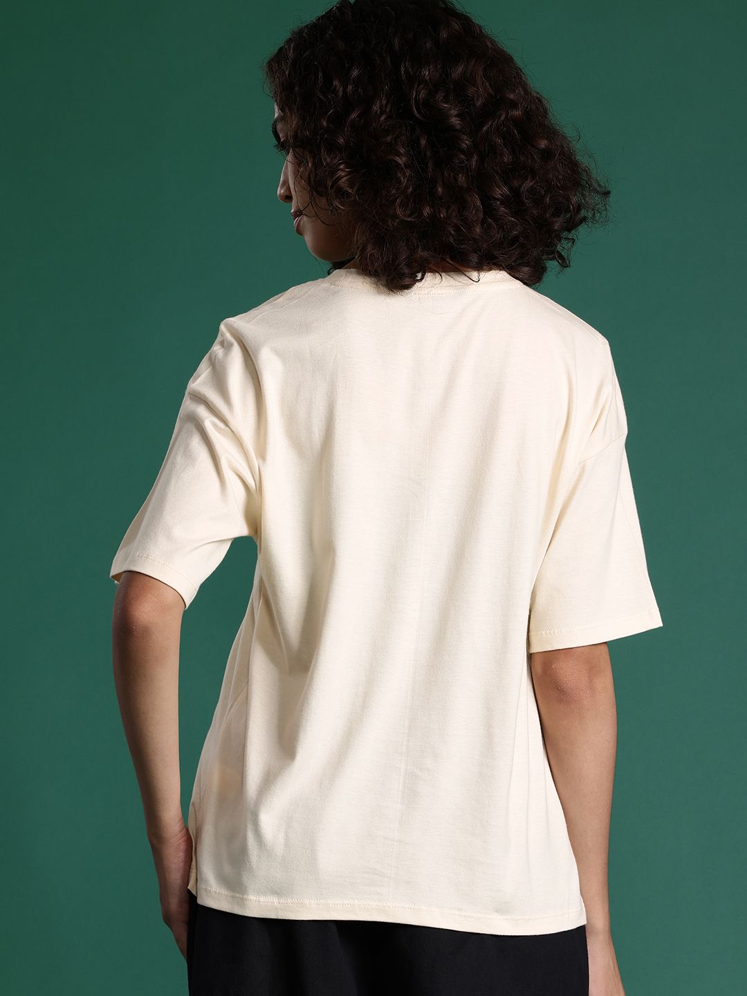 DressBerry Graphic Printed Drop-Shoulder Sleeve T-shirt