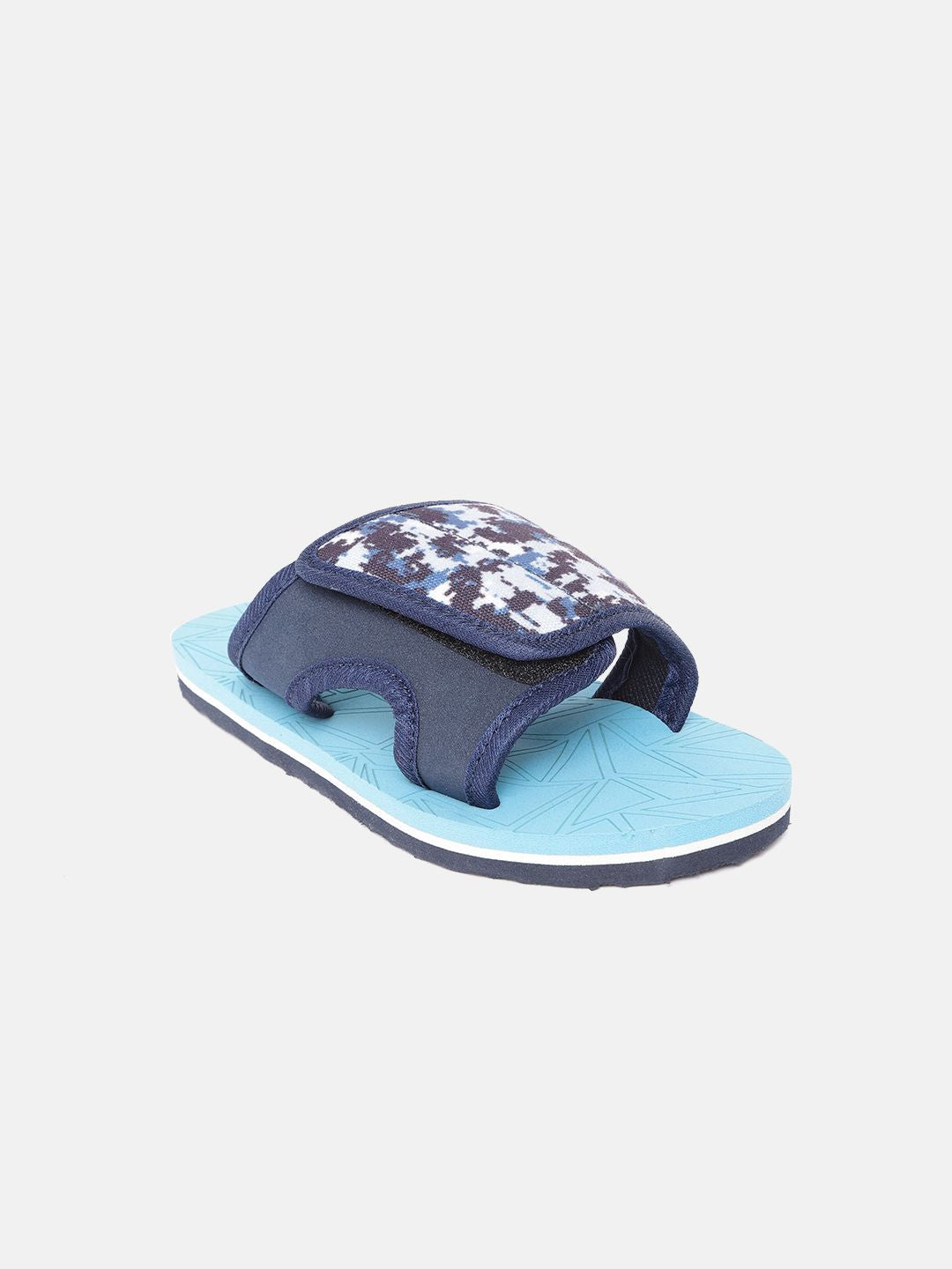 YK Boys Blue & Brown Abstract Print Sliders