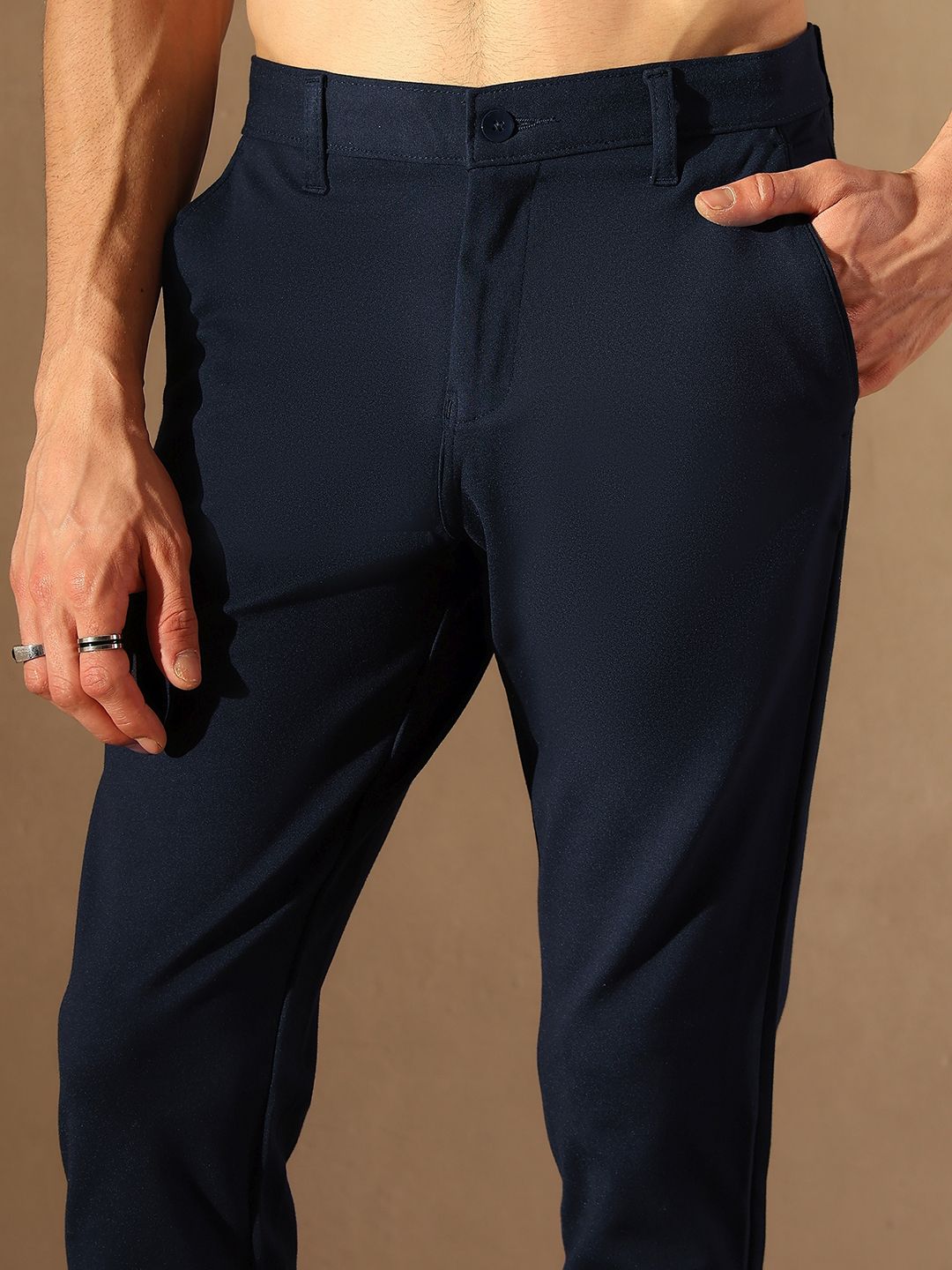 DENNISON Navy Blue 4-way lycra trouser