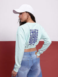 DressBerry Printed Cropped Sweatshirt