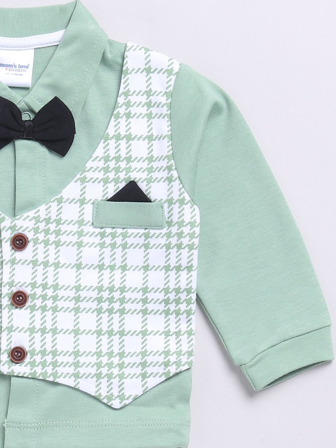 Moms Love Infant Boys Checked Pure Cotton Shirt with Joggers