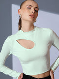 STREET 9 High Neck Cut Outs Solid Crop Top
