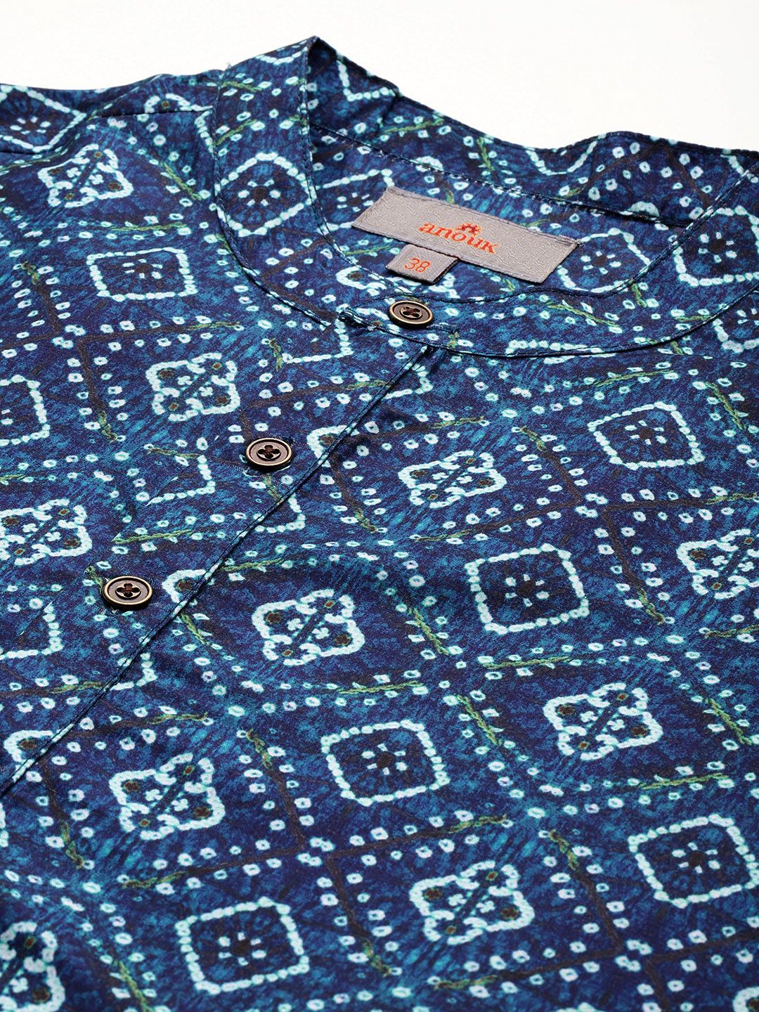 Anouk Bandhani Print Straight Kurta