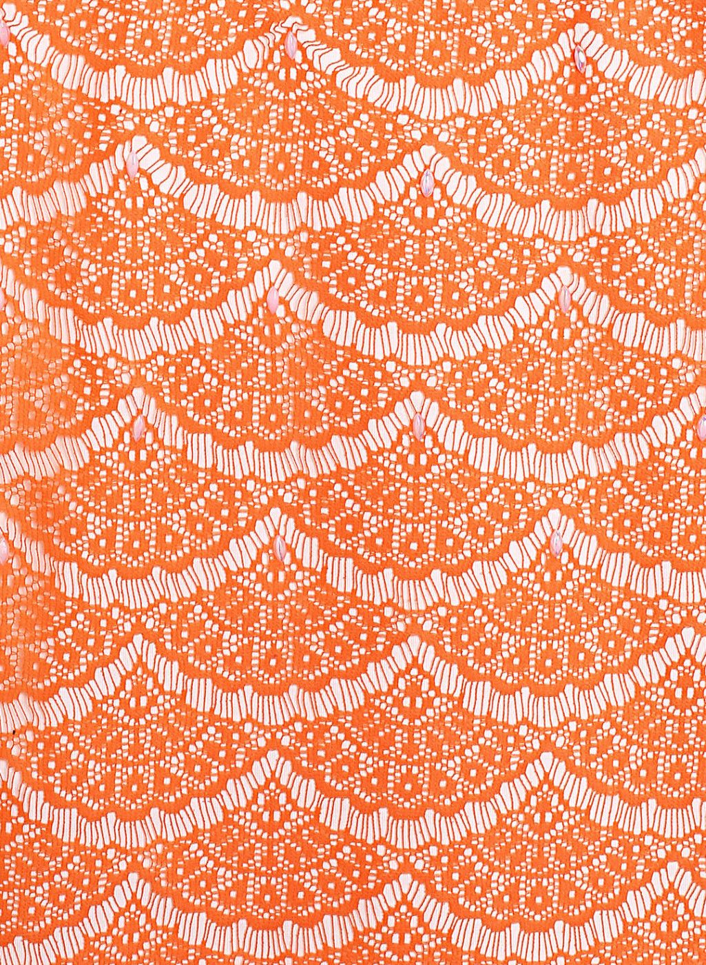 Orange Self Design Casual Dress