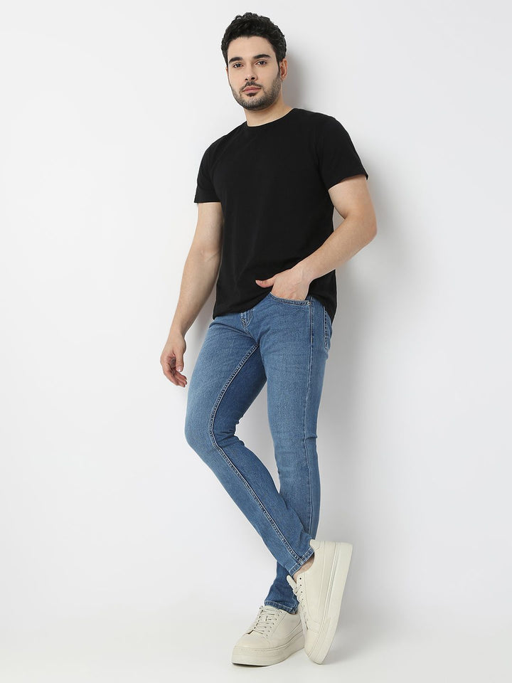 SPYKAR Men Super Skinny Fit Low-Rise Heavy Fade Stretchable Jeans