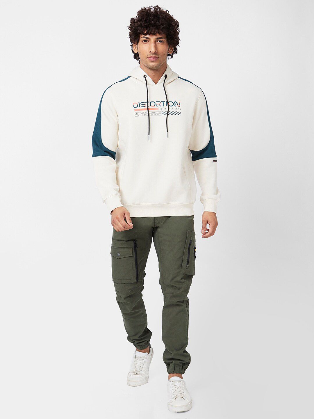 SPYKAR Typography Printed Hooded Sweatshirt