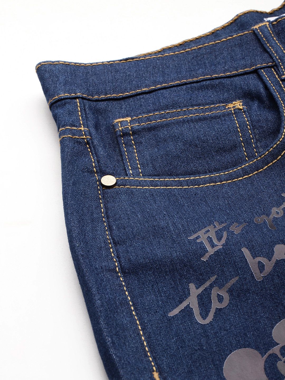 DressBerry Women Boyfriend Fit Printed Stretchable Jeans