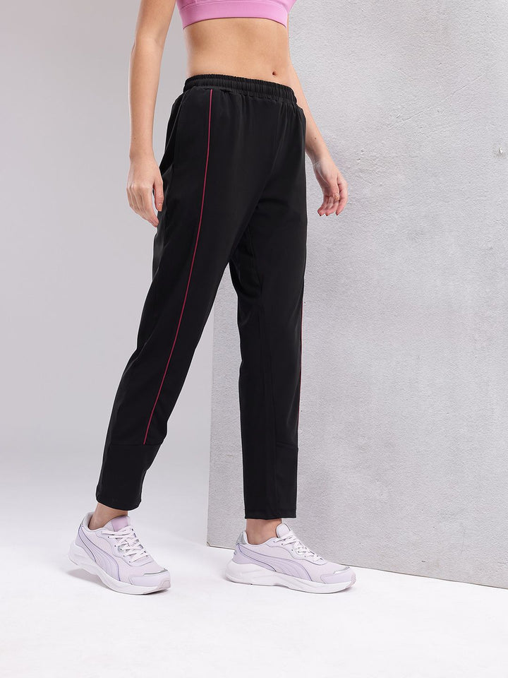 HRX by Hrithik Roshan Women Contrast Piping Rapid-Dry Training Track Pants