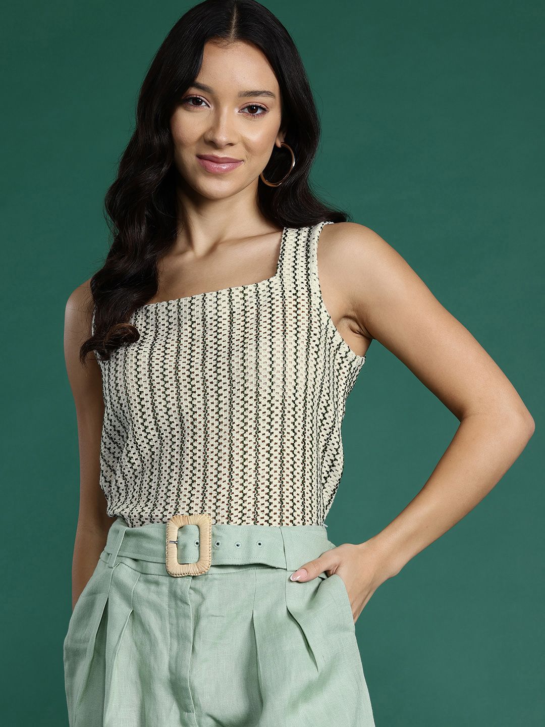 DressBerry Striped Chrochet Top