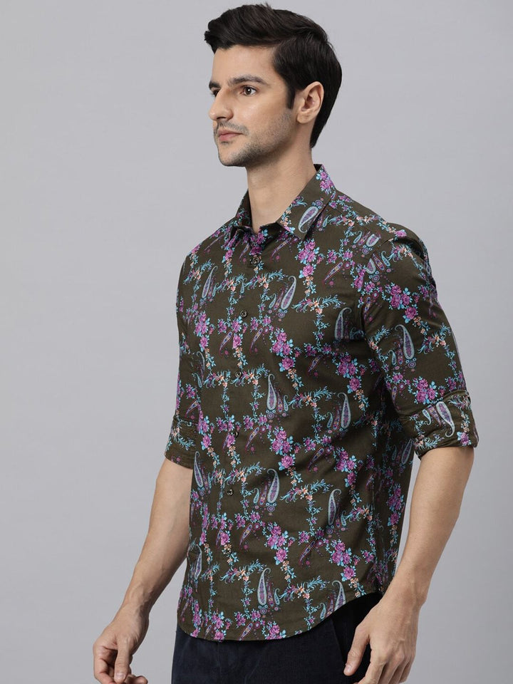 RARE RABBIT Men Davos Slim Fit Opaque Printed Shirt