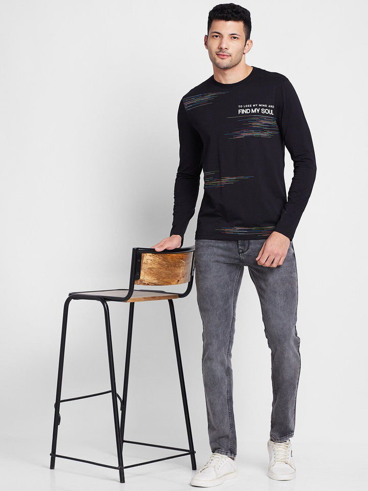 Being Human Typography Printed Round Neck Long Sleeves Regular T-shirt