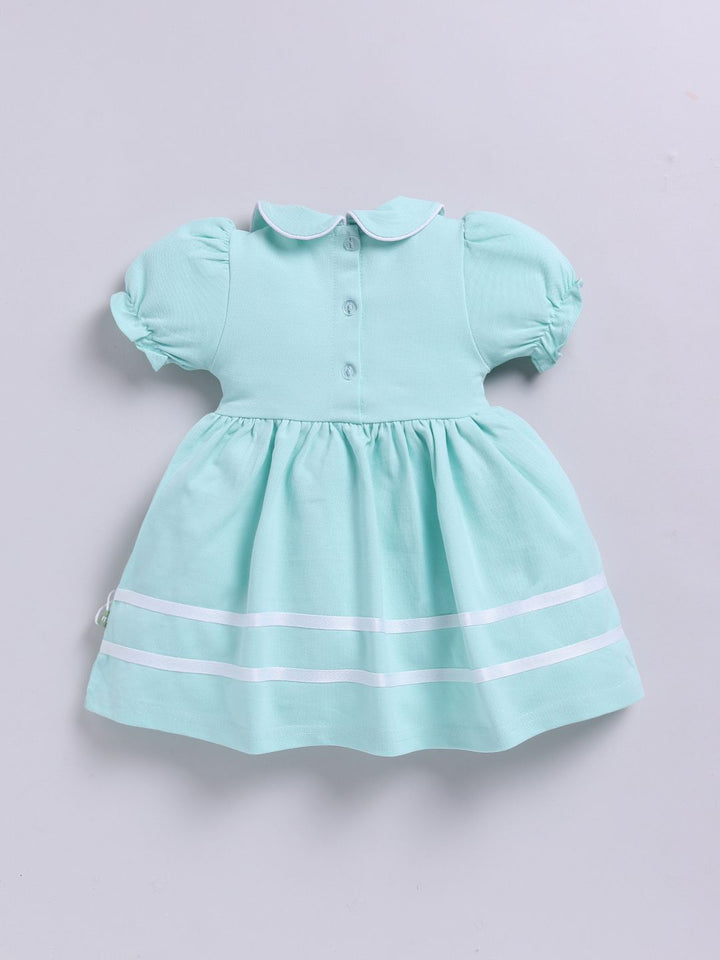 Moms Love Infant Girls Peter Pan Collar Puff Sleeve Fit & Flare Dress