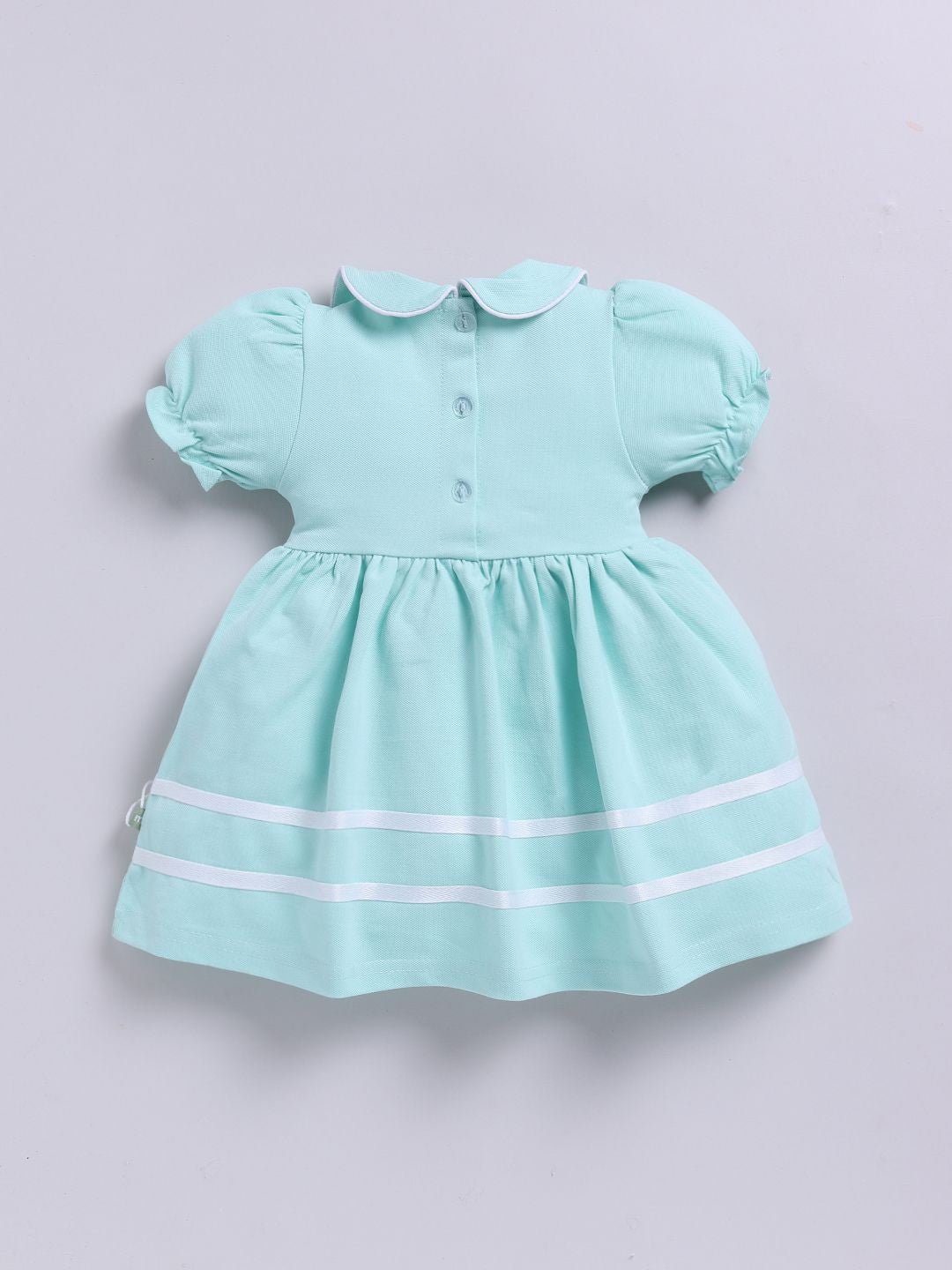 Moms Love Infant Girls Peter Pan Collar Puff Sleeve Fit & Flare Dress