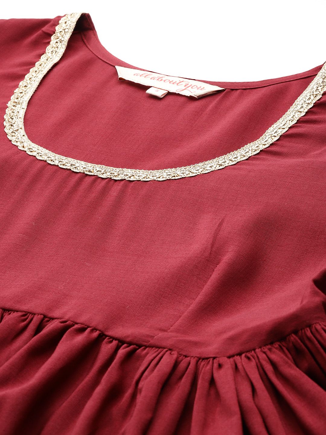 all about you Pleated Anarkali Kurta with Trousers & Dupatta