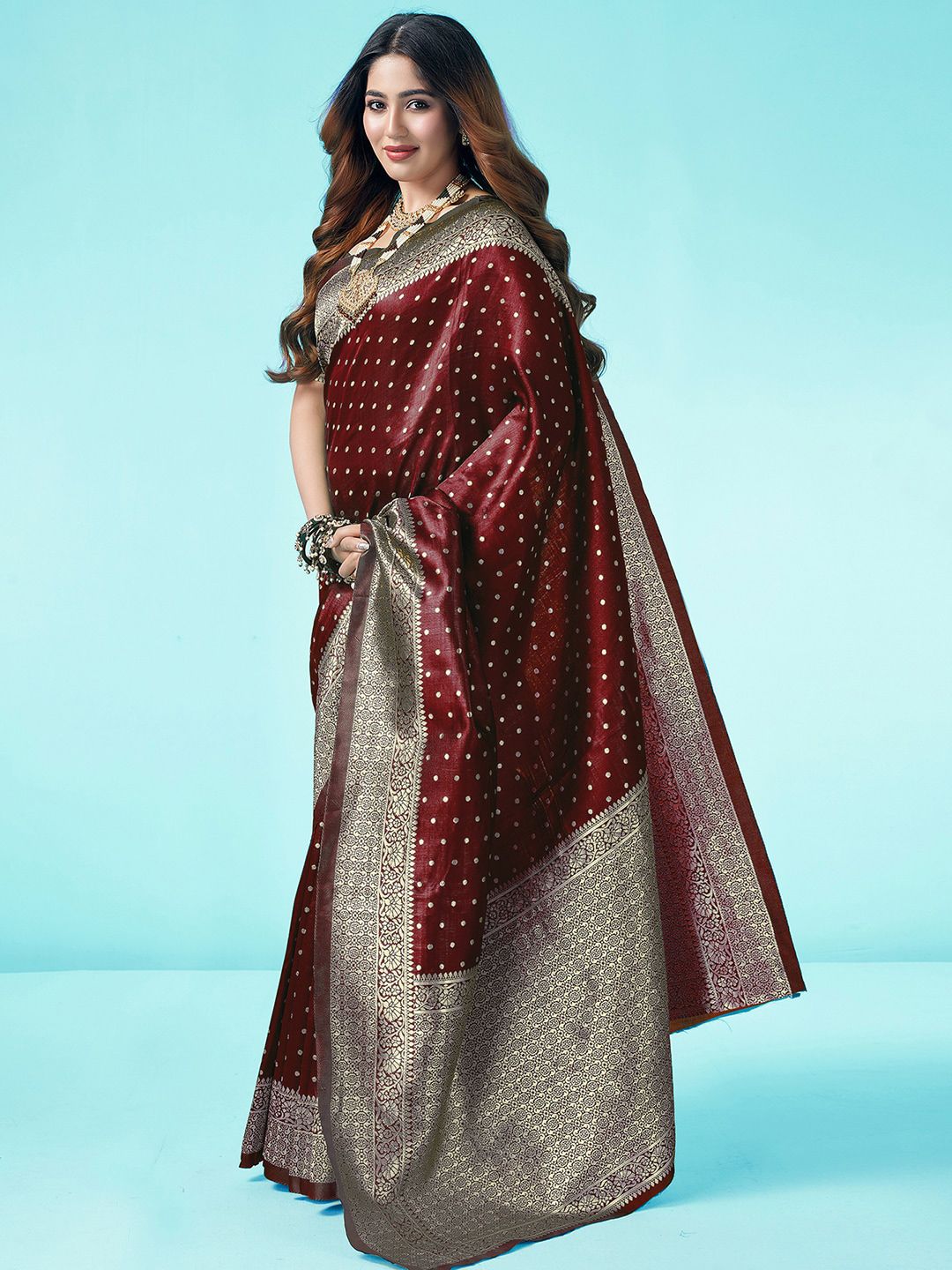 KALINI Ethnic Motifs Zari Art Silk Banarasi Saree