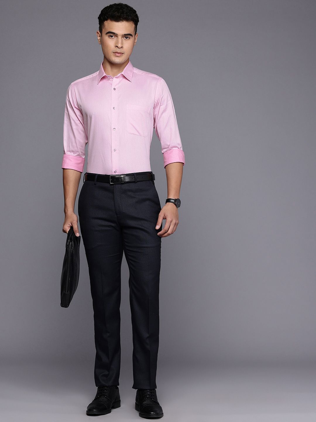 Raymond Pure Cotton Textured Slim Fit Formal Shirt