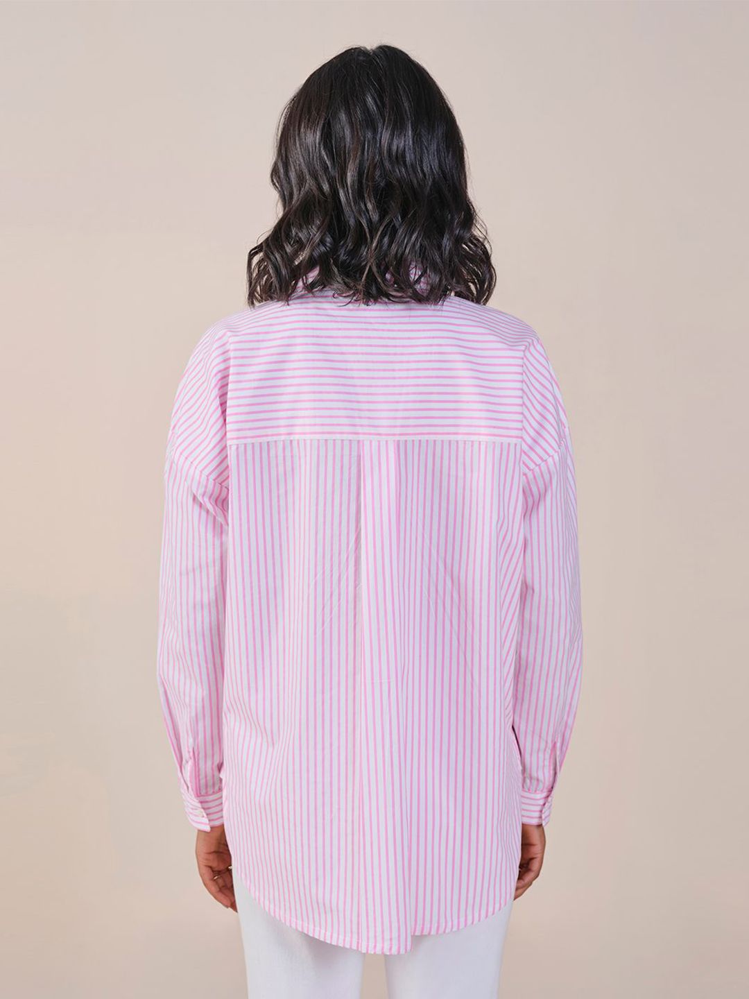 AND Striped Shirt Style Cotton Top