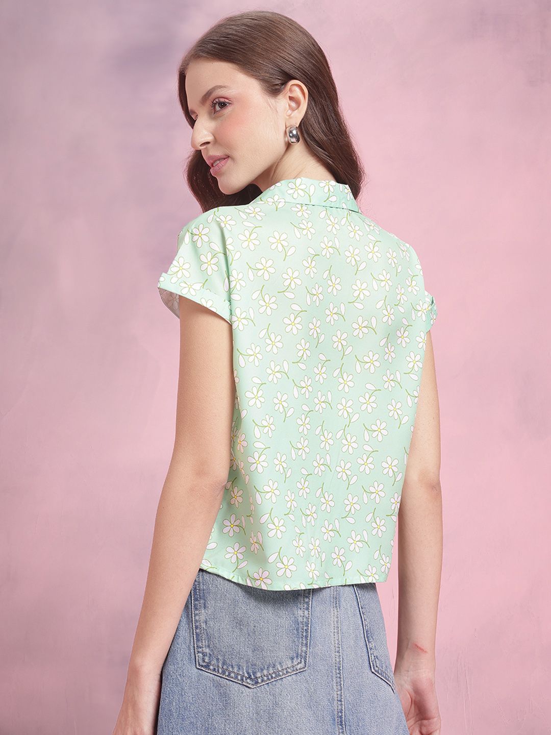 DressBerry Floral Print Extended Sleeve Shirt