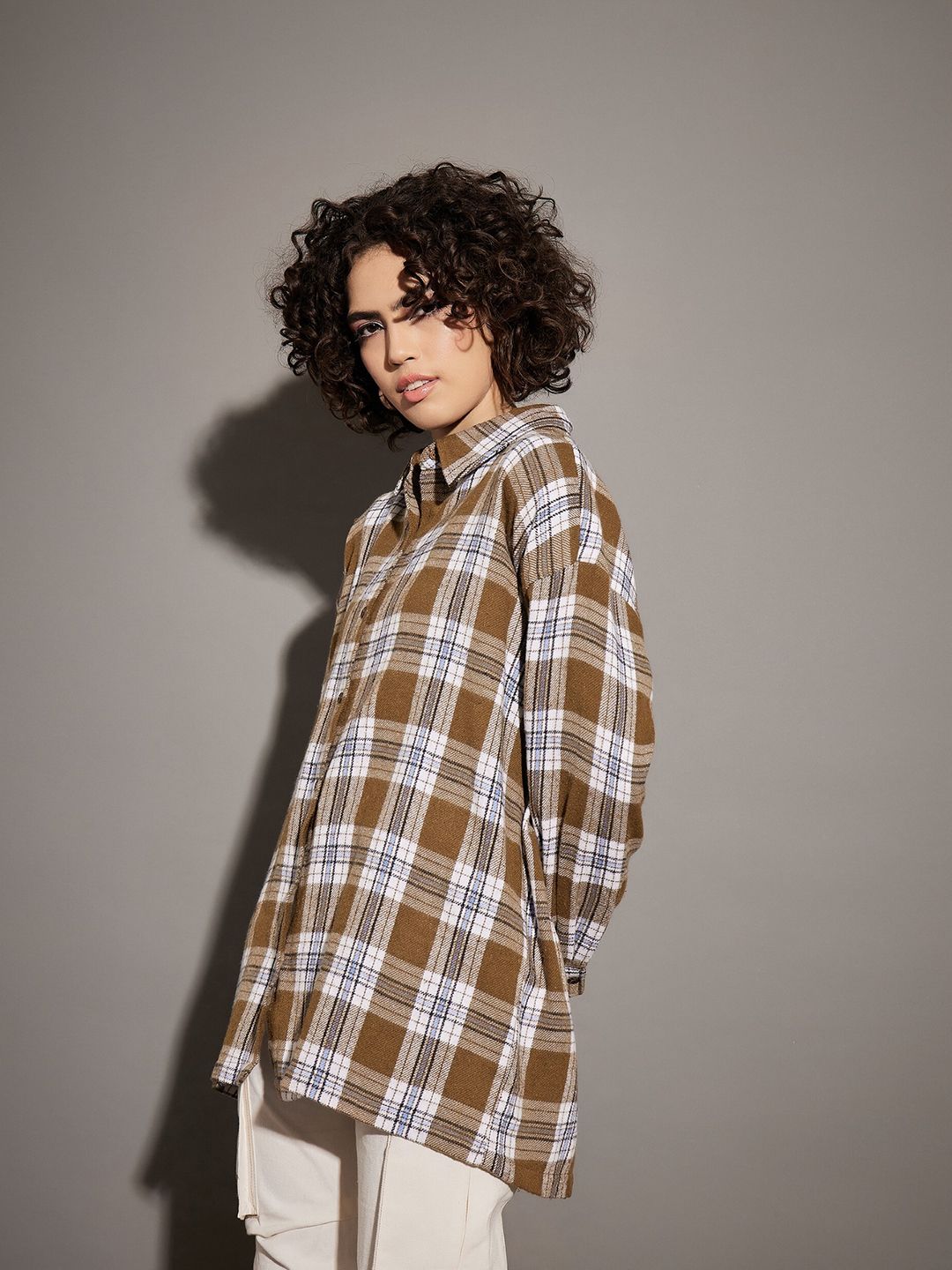 SASSAFRAS Tartan Checked Oversized Pure Cotton Casual Shirt