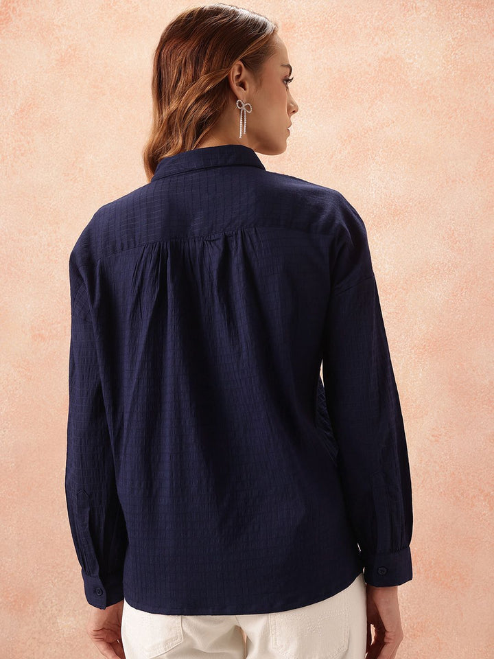 all about you Geometric Design Pure Cotton Casual Shirt