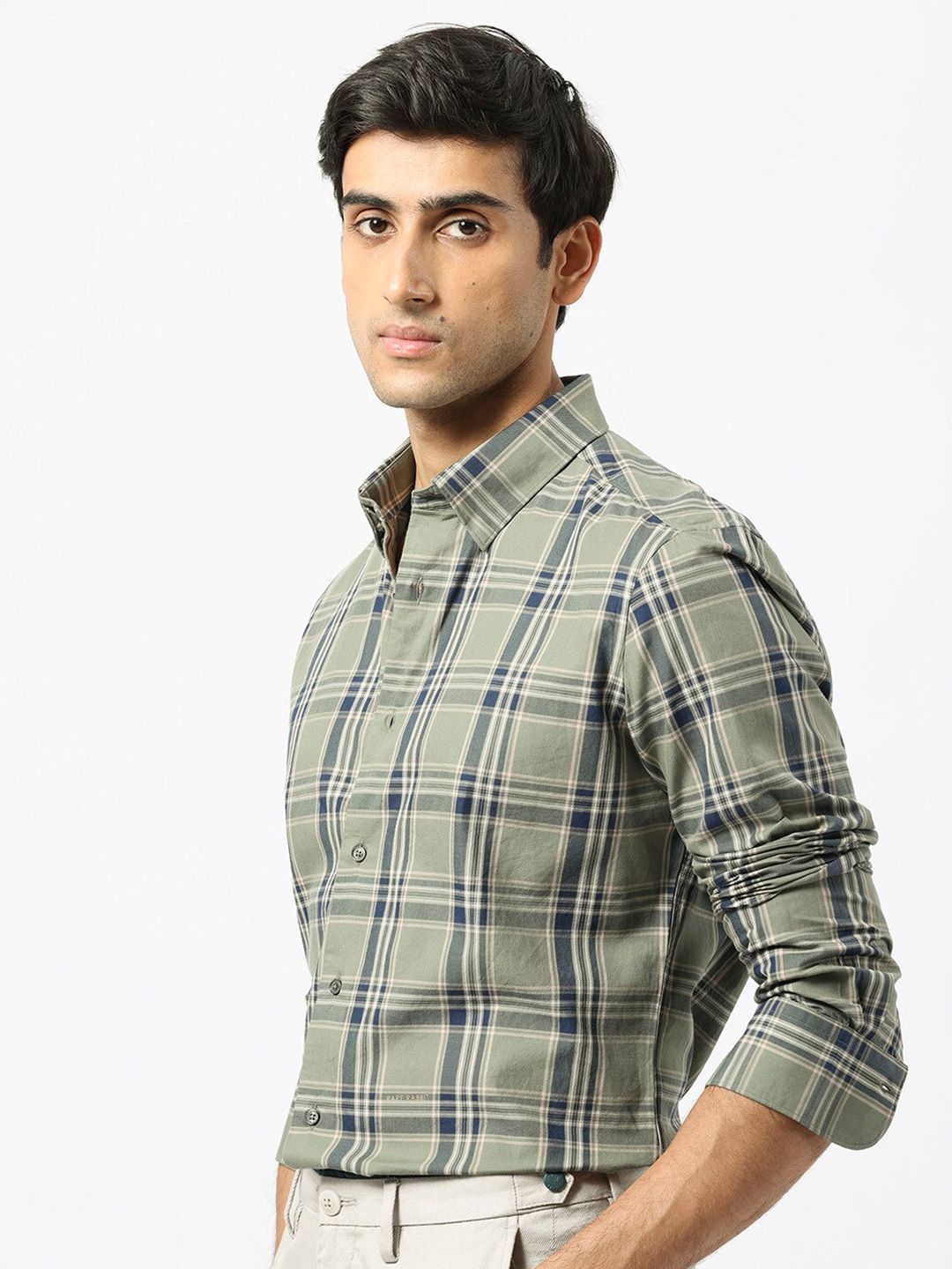 RARE RABBIT Men Torrey Slim Fit Tartan Checked Cotton Shirt